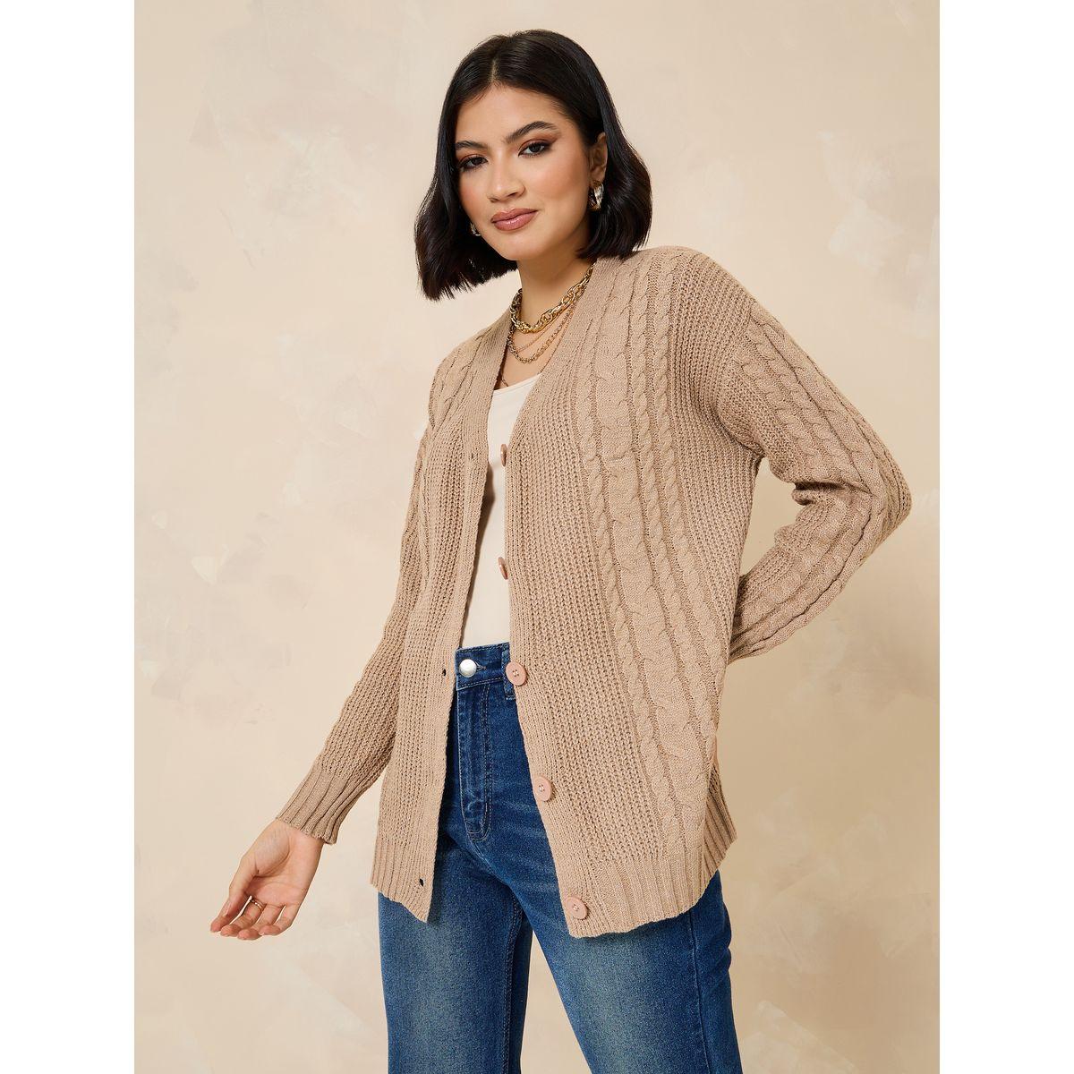 كارديجان محبوك بأزرار غلق-women-winterwear-cardigansandjumpers-cardigans-image-2