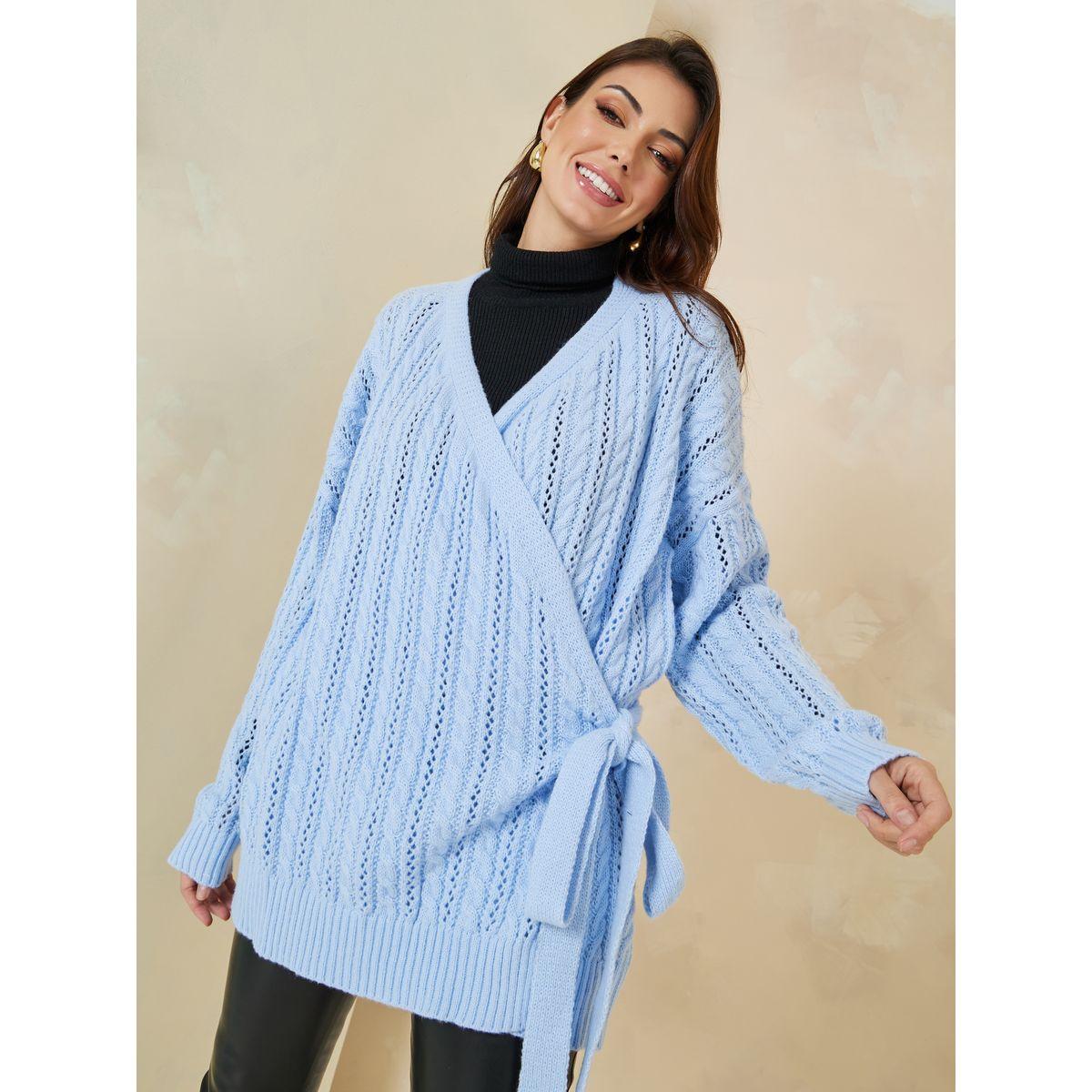 Styli Oversized Longline Wrap Front Cable Knit Sweater-women-clothing-cardigansandjumpers-jumpers-image-2
