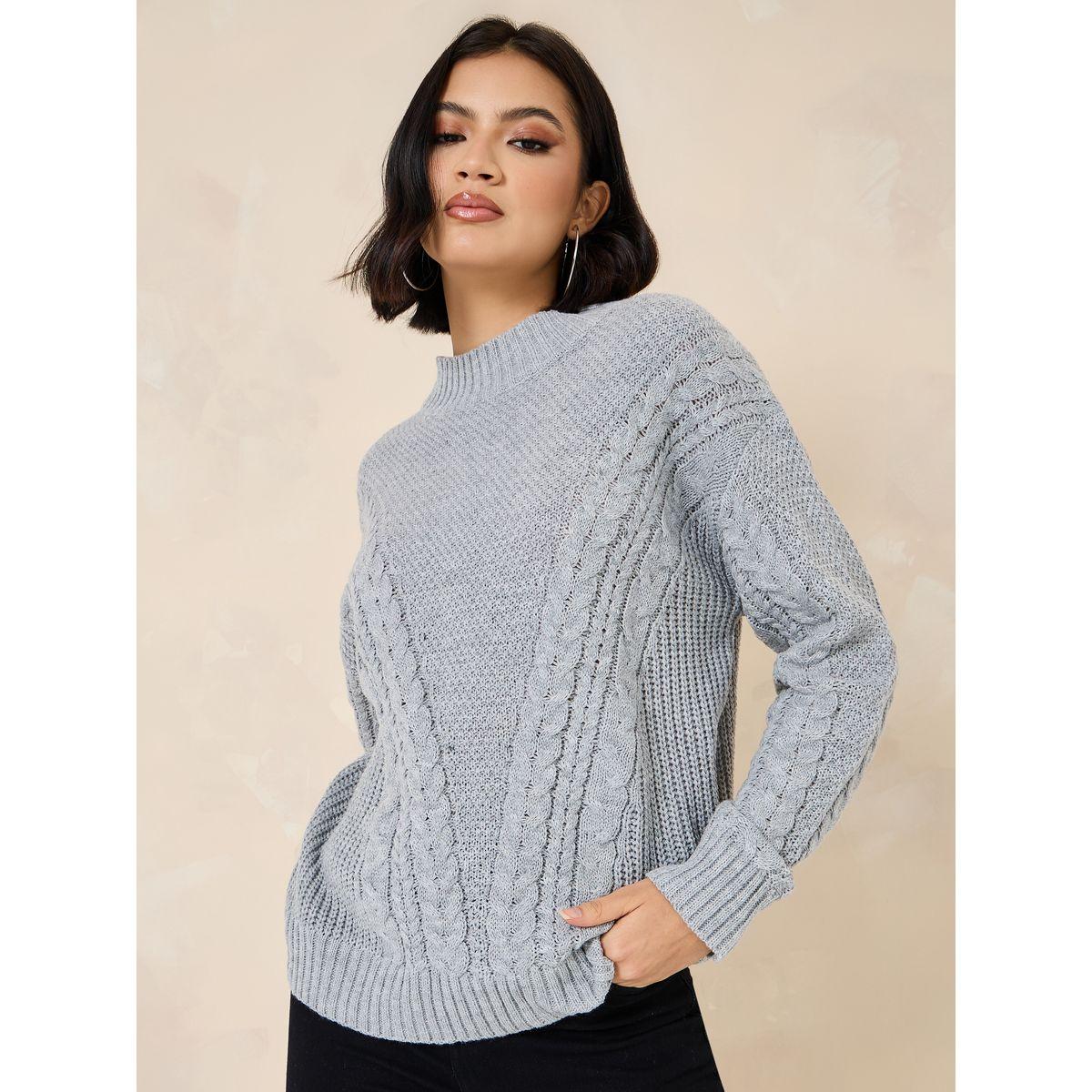 Styli Textured Cable Knit Regular Fit Sweater-women-clothing-cardigansandjumpers-jumpers-image-1