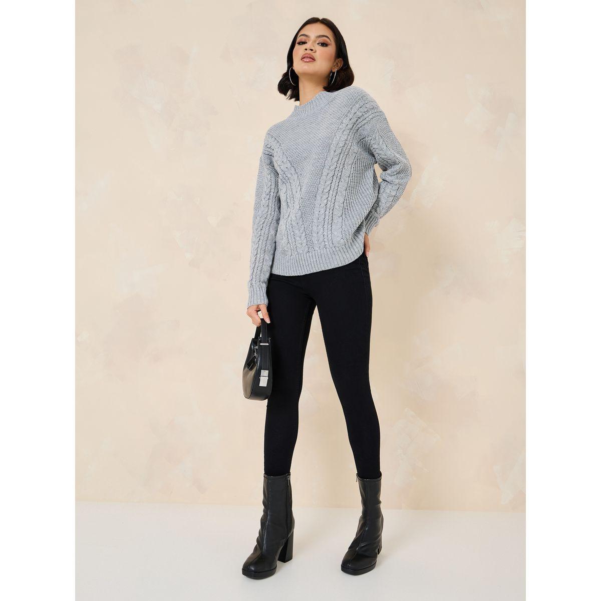 Styli Textured Cable Knit Regular Fit Sweater-women-clothing-cardigansandjumpers-jumpers-image-2