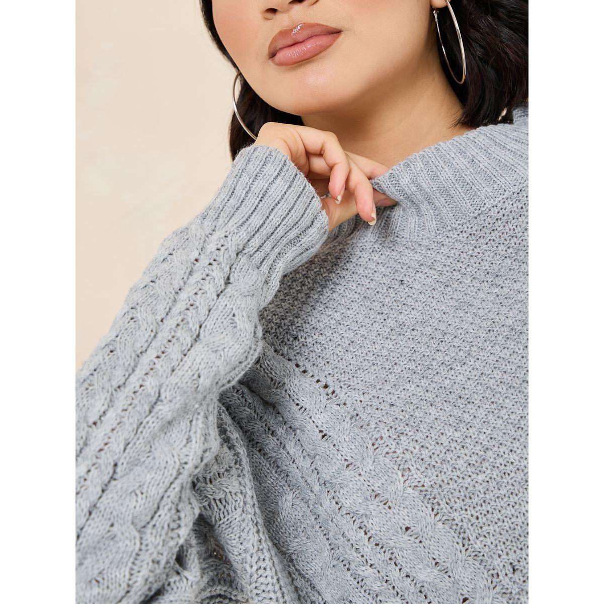 Styli Textured Cable Knit Regular Fit Sweater-women-clothing-cardigansandjumpers-jumpers-image-3