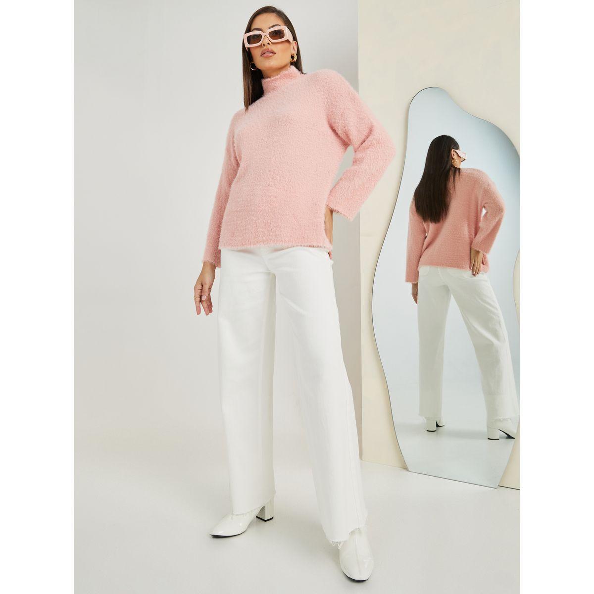 Styli Oversized High Neck Fuzzy Yarn Sweater-women-clothing-cardigansandjumpers-jumpers-image-1