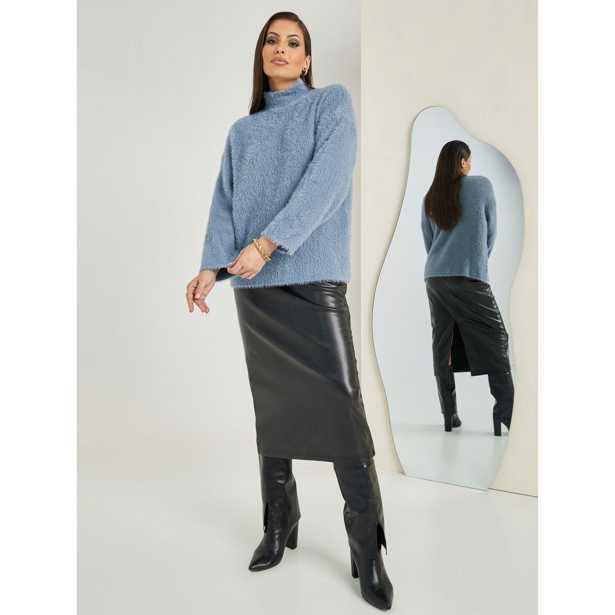 Styli Oversized High Neck Fuzzy Yarn Sweater-women-clothing-cardigansandjumpers-jumpers-image-2