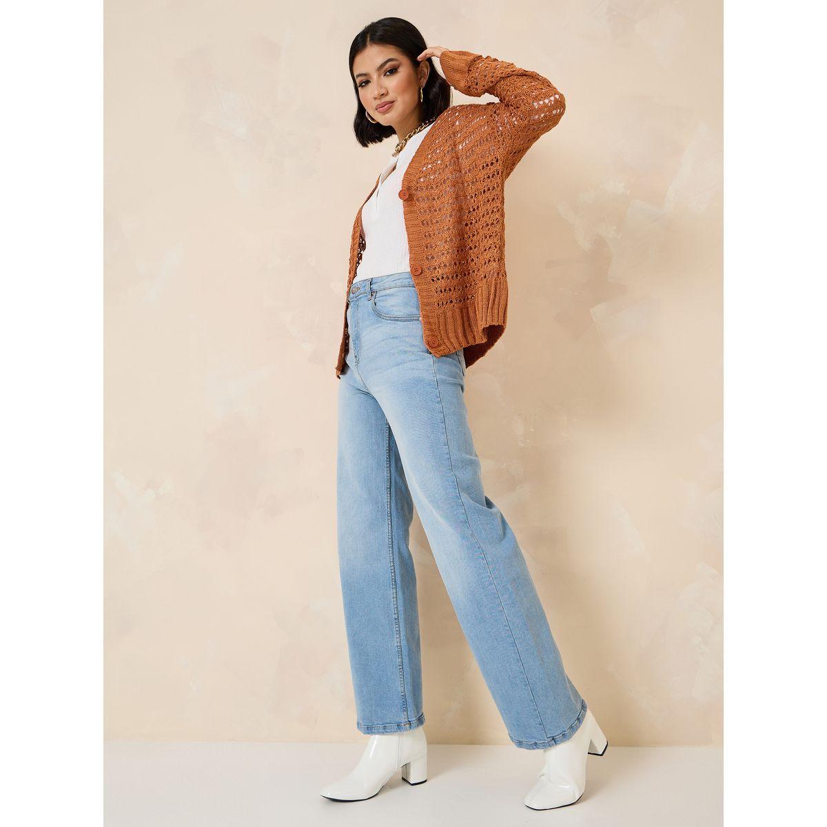 Styli Textured Button Down Short Length Cardigan-women-winterwear-cardigansandjumpers-cardigans-image-2