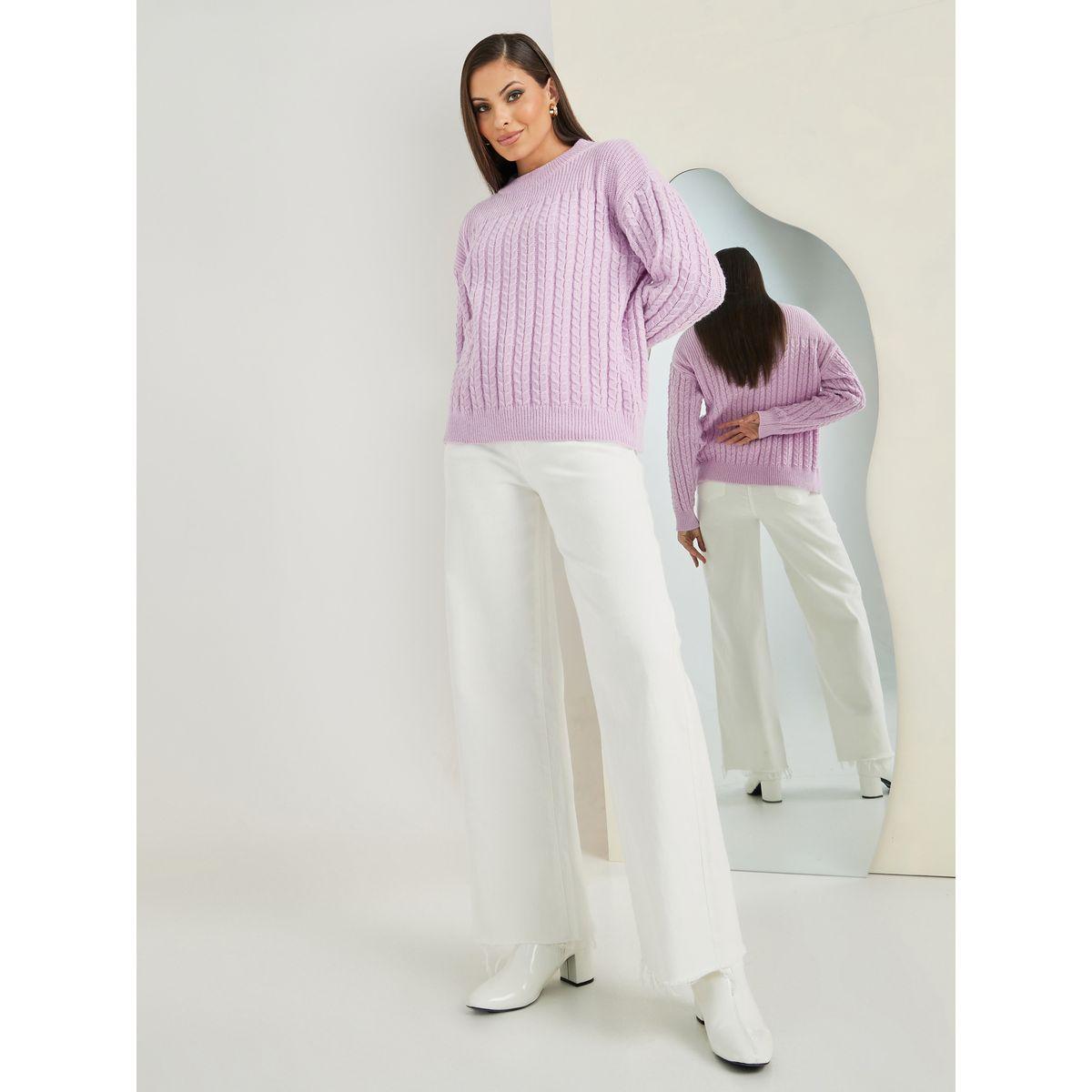 سويتر محبوك بقصة عادية-women-clothing-cardigansandjumpers-jumpers-image-1