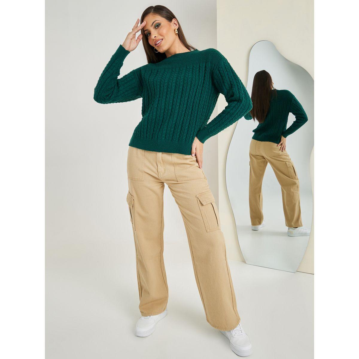 Styli Regular Fit Brushed Yarn Cable Knit Sweater-women-clothing-cardigansandjumpers-jumpers-image-2