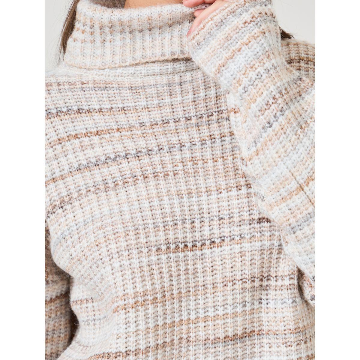 Styli Regular Fit Turtle Neck Chunky Knit Mixed Yarn Sweater-women-clothing-cardigansandjumpers-jumpers-image-4