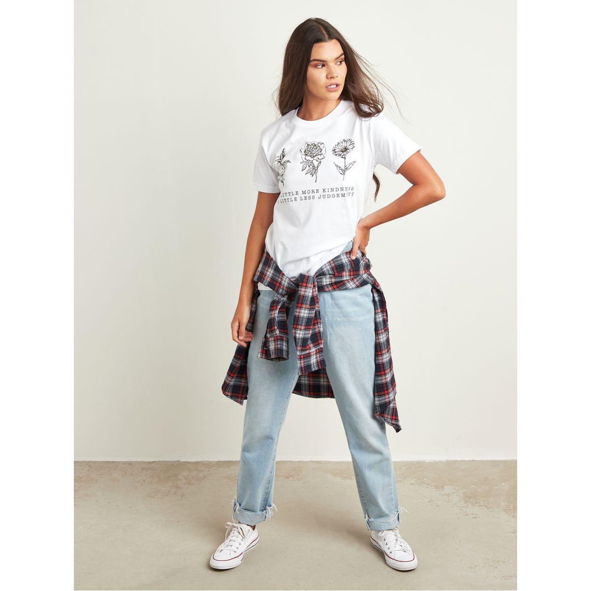 Styli Regular Fit Little More Kindness Flower Print T-Shirt-women-clothing-tshirts-image-4