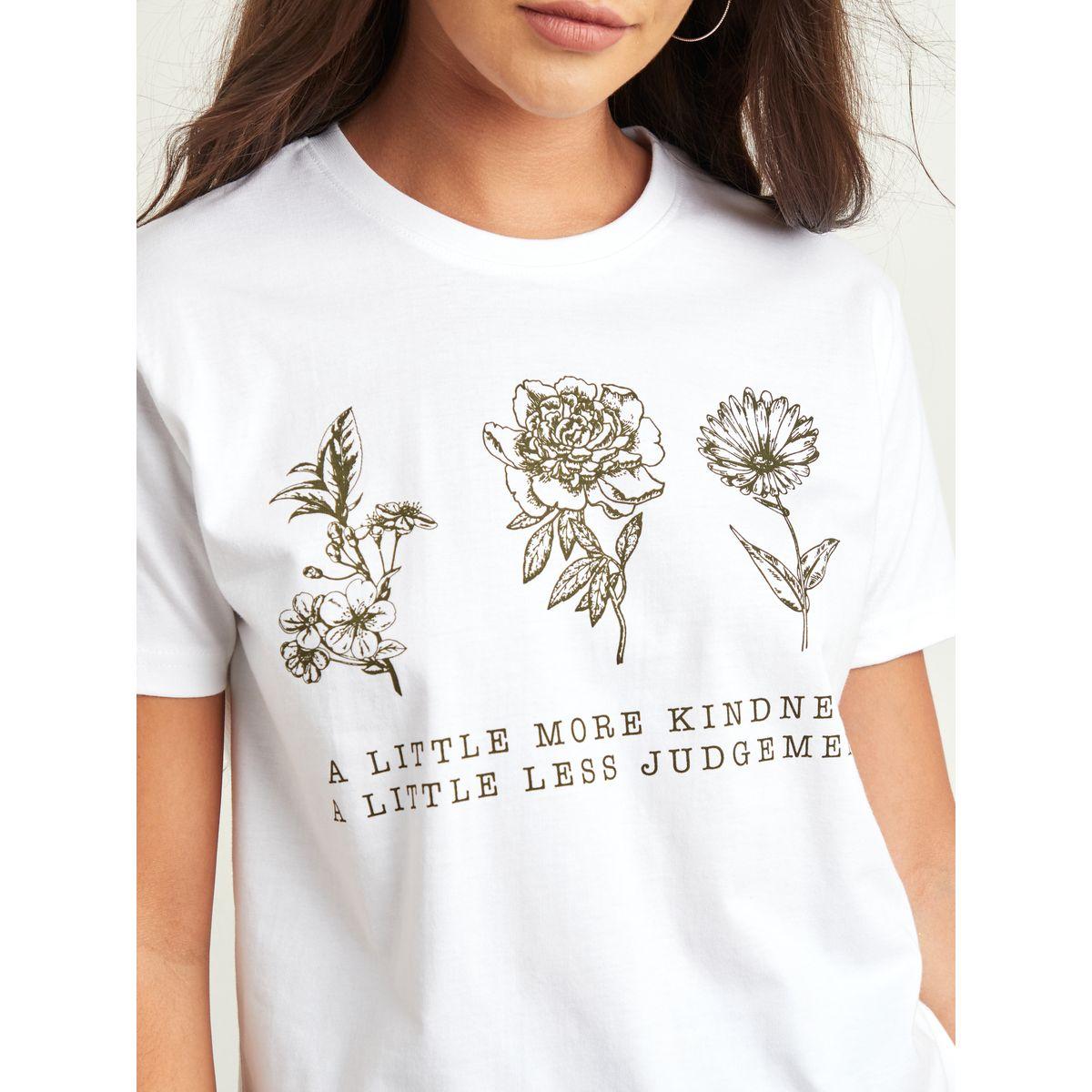 Styli Regular Fit Little More Kindness Flower Print T-Shirt-women-clothing-tshirts-image-5