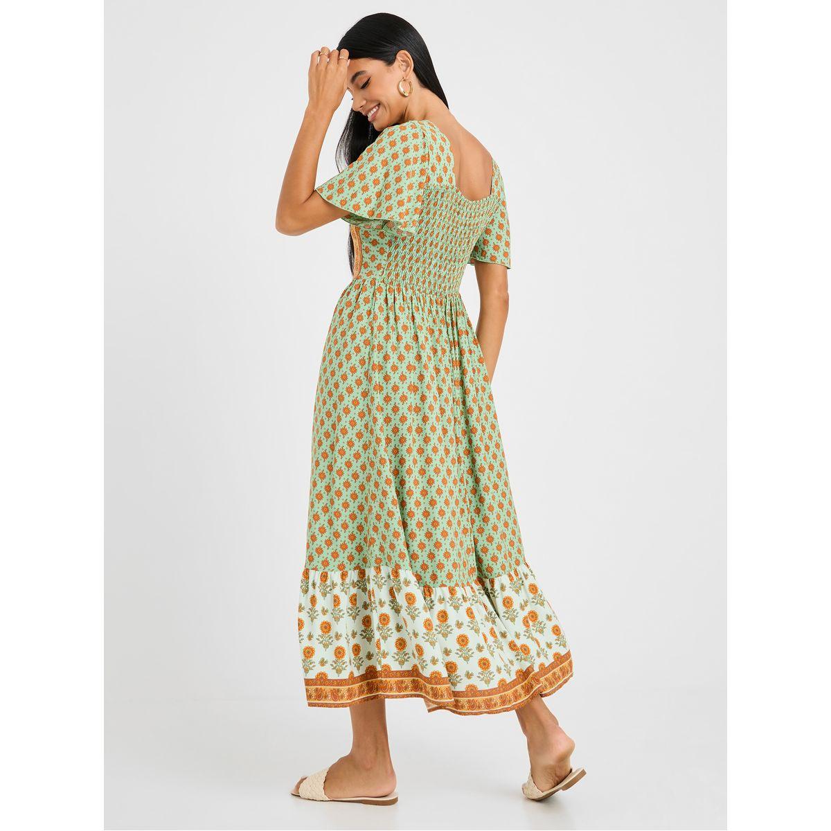 Styli Square Neck Floral A-Line Midi Dress-women-clothing-dresses-image-4