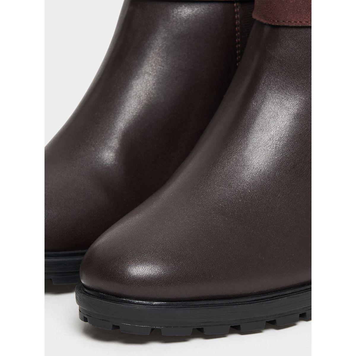Styli Mid Shaft Block Heel Boots With Buckle Detailing-women-shoes-boots-image-6