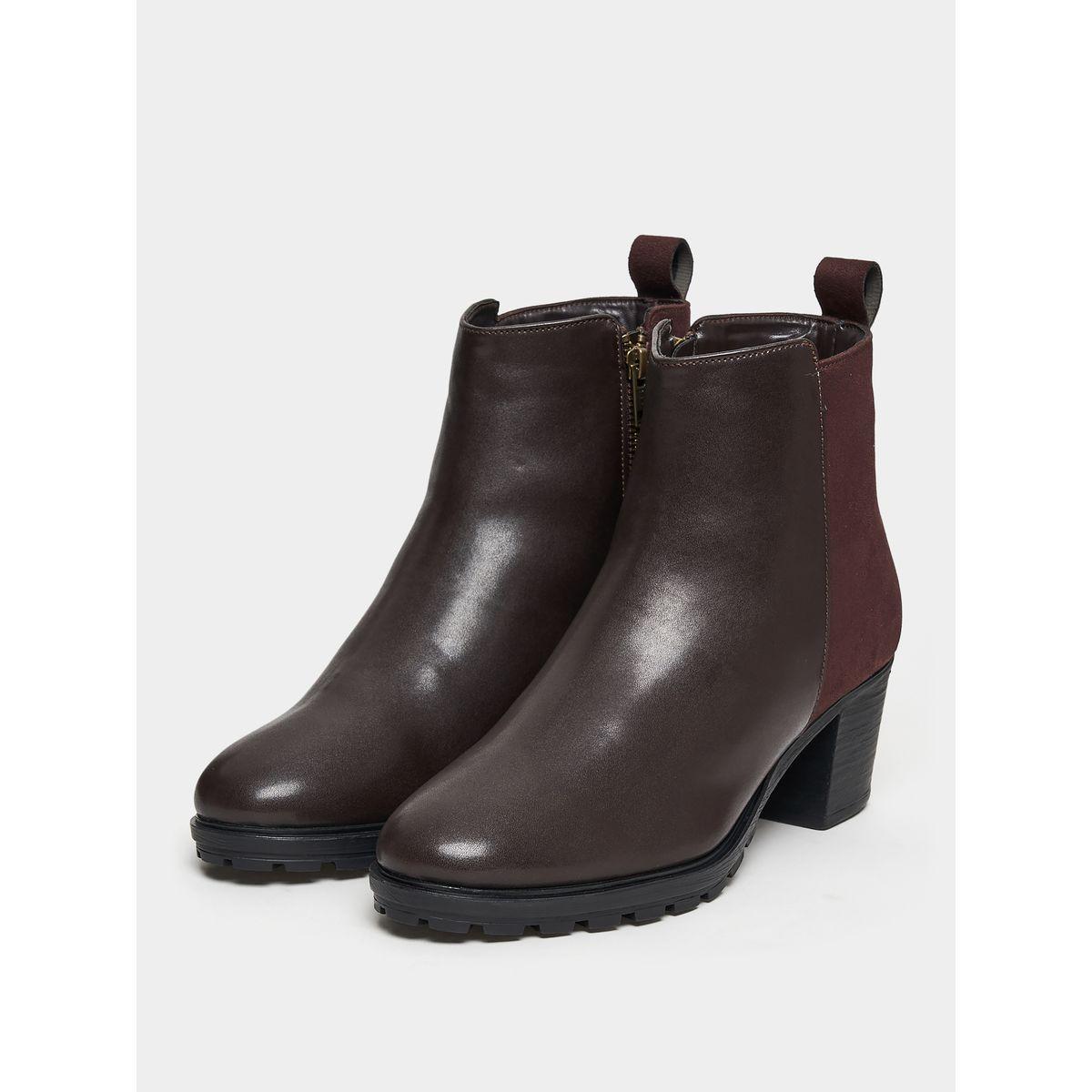 Styli Color Block Mid Shaft Block Heel Boots-women-shoes-boots-image-3