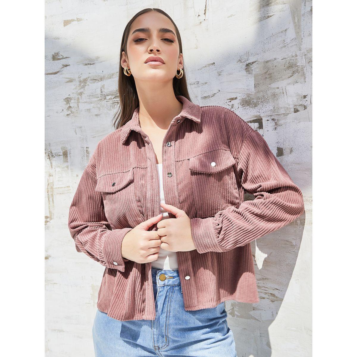 جاكيت كوردروي بجيبوب وأزرار-women-winterwear-coatsandjackets-jackets-image-1