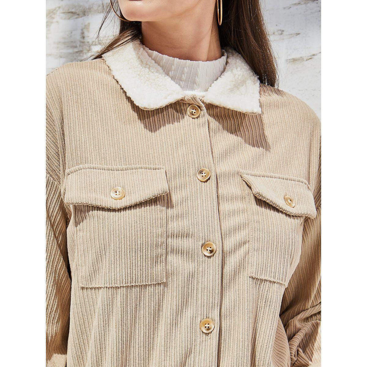 Styli Elevate Oversized Drop Shoulder Jacket with Sherpa Collar-women-winterwear-coatsandjackets-jackets-image-4
