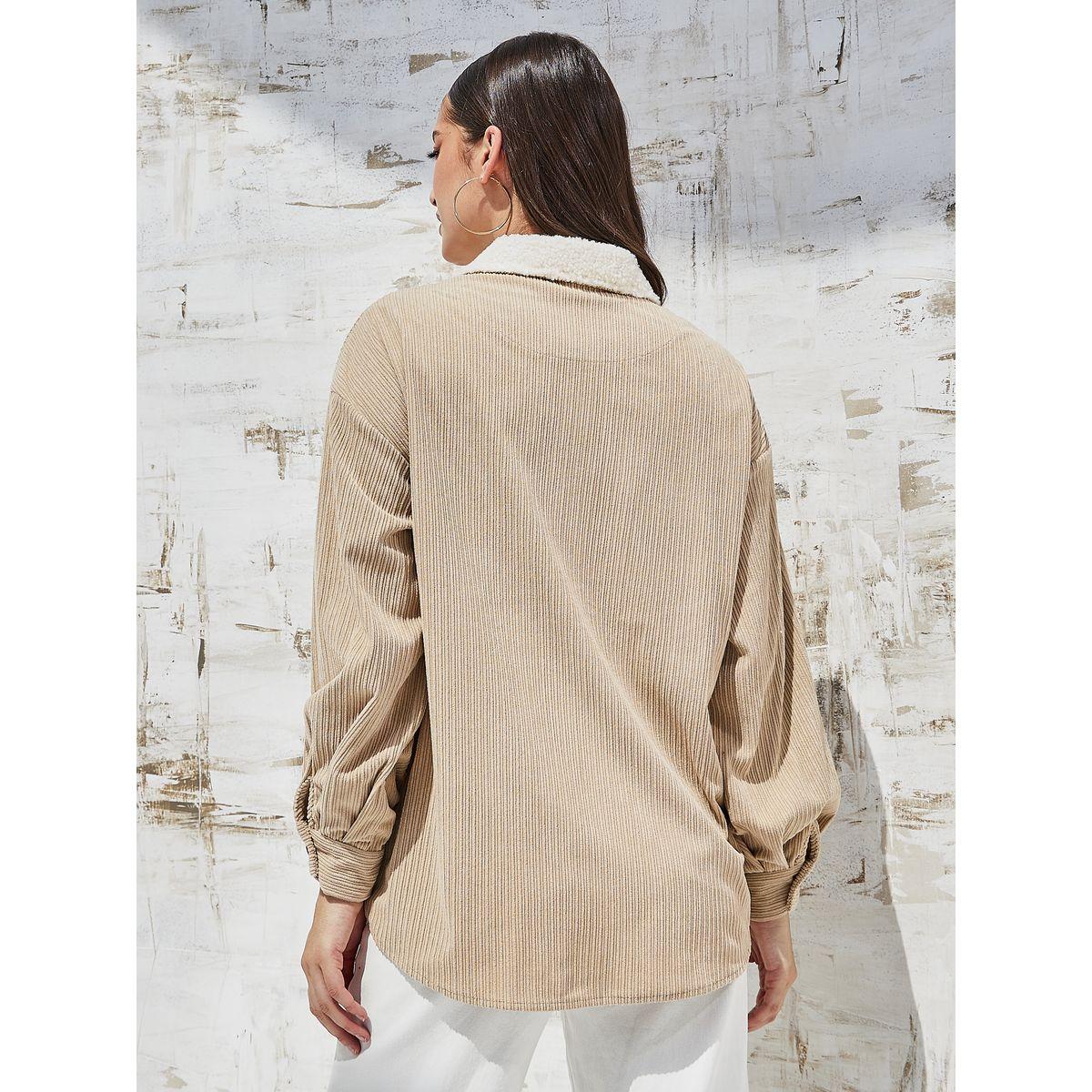 Styli Elevate Oversized Drop Shoulder Jacket with Sherpa Collar-women-winterwear-coatsandjackets-jackets-image-6