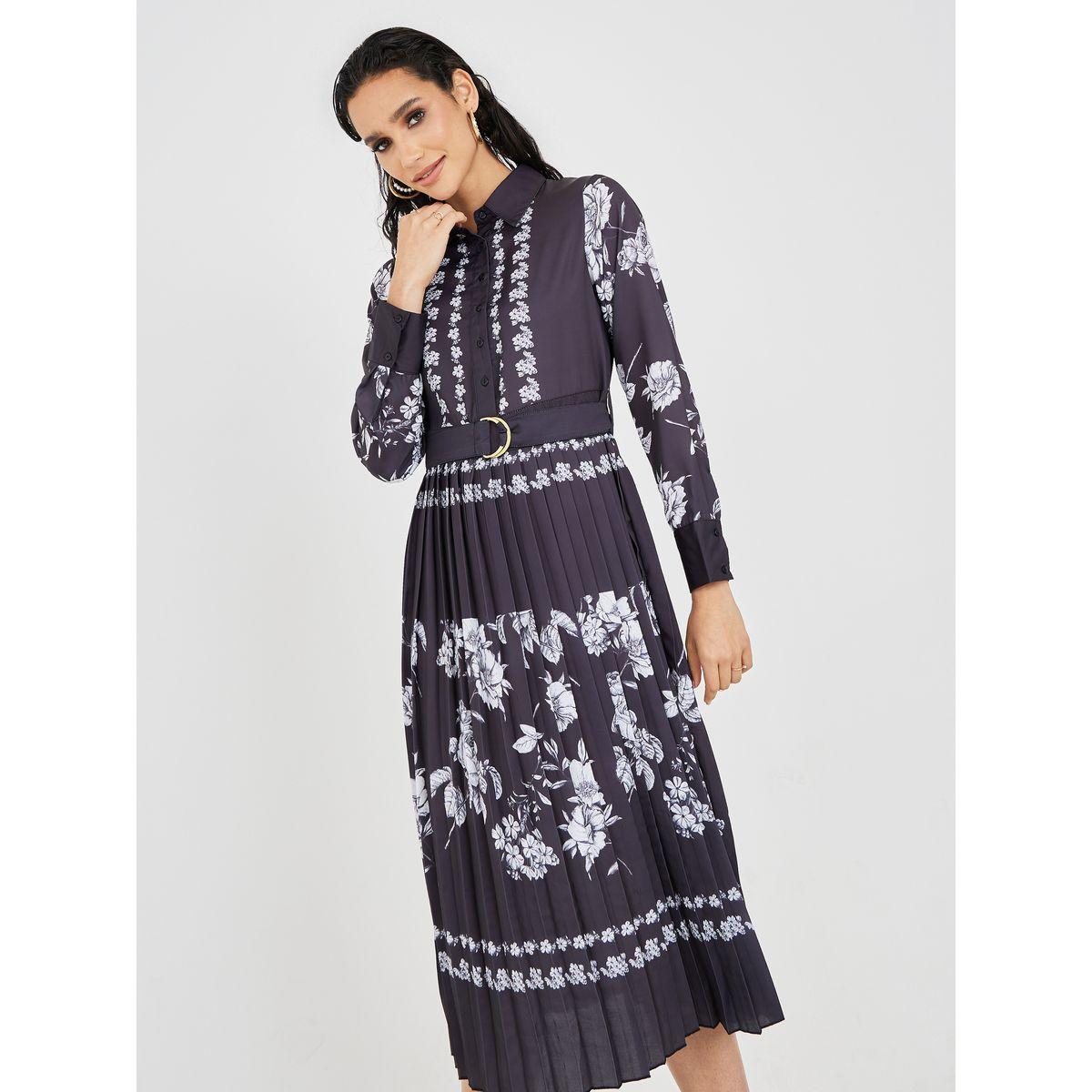 فستان ميدي مطبع بزهور-women-clothing-dresses-image-2