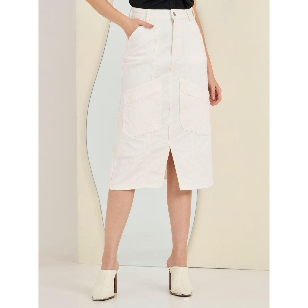 Styli Front Pocket Detail Denim Skirt with Split Hem-women-clothing-bottoms-skirts-image-2