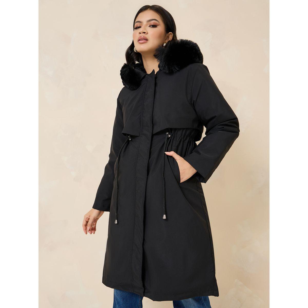 Styli Oversized Faux Fur Hooded Knee Length Parka-women-winterwear-coatsandjackets-coats-image-1