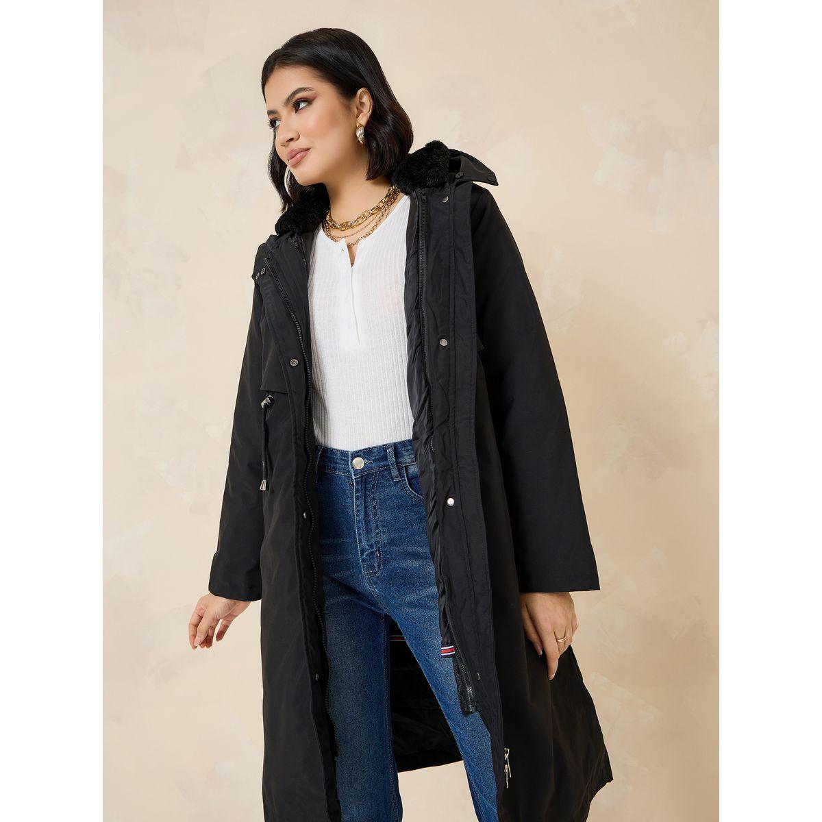 Styli Oversized Faux Fur Hooded Knee Length Parka-women-winterwear-coatsandjackets-coats-image-2