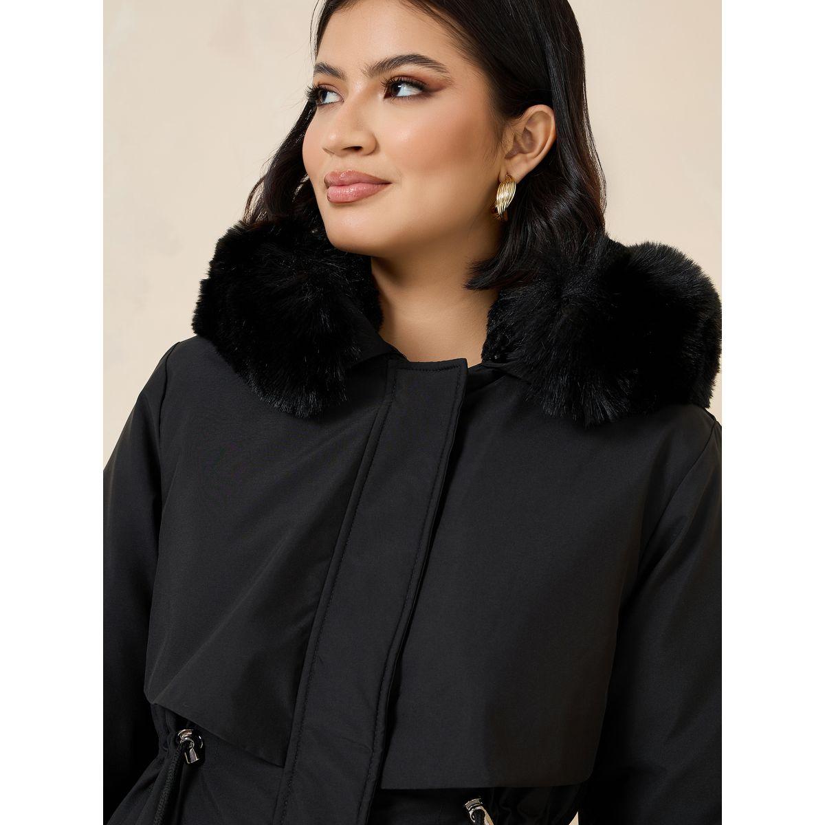 باركا بطول الركبة وياقة هودي-women-winterwear-coatsandjackets-coats-image-4