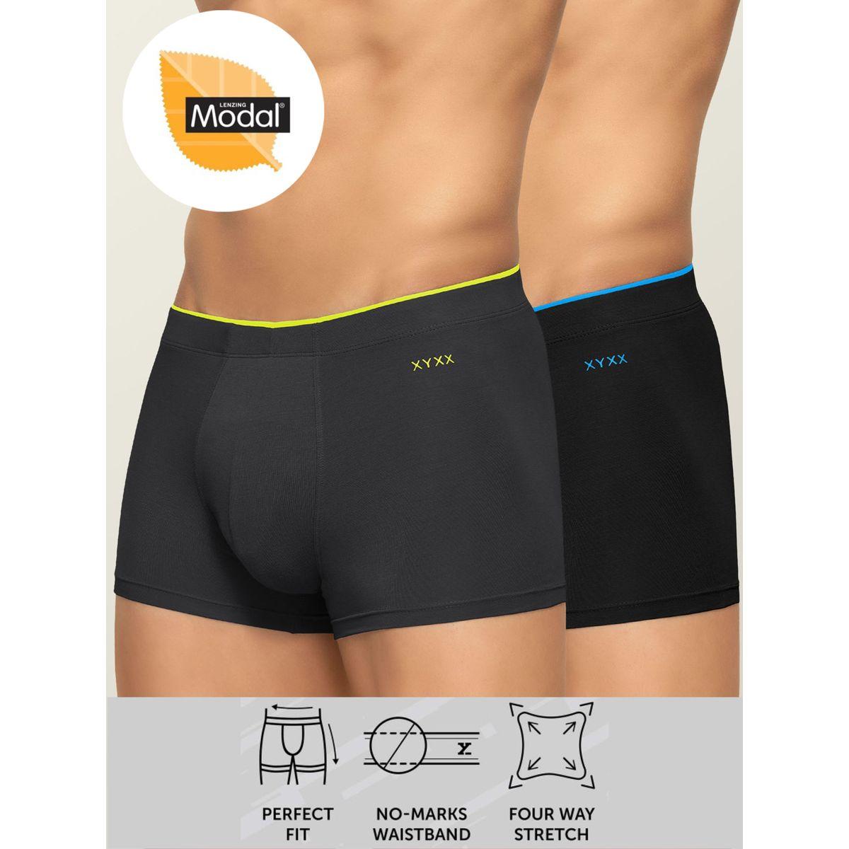 Styli Pack of 2 - Solid Logo Detail Thick Waistband Trunks-men-clothing-innerwear-underwear-image-1