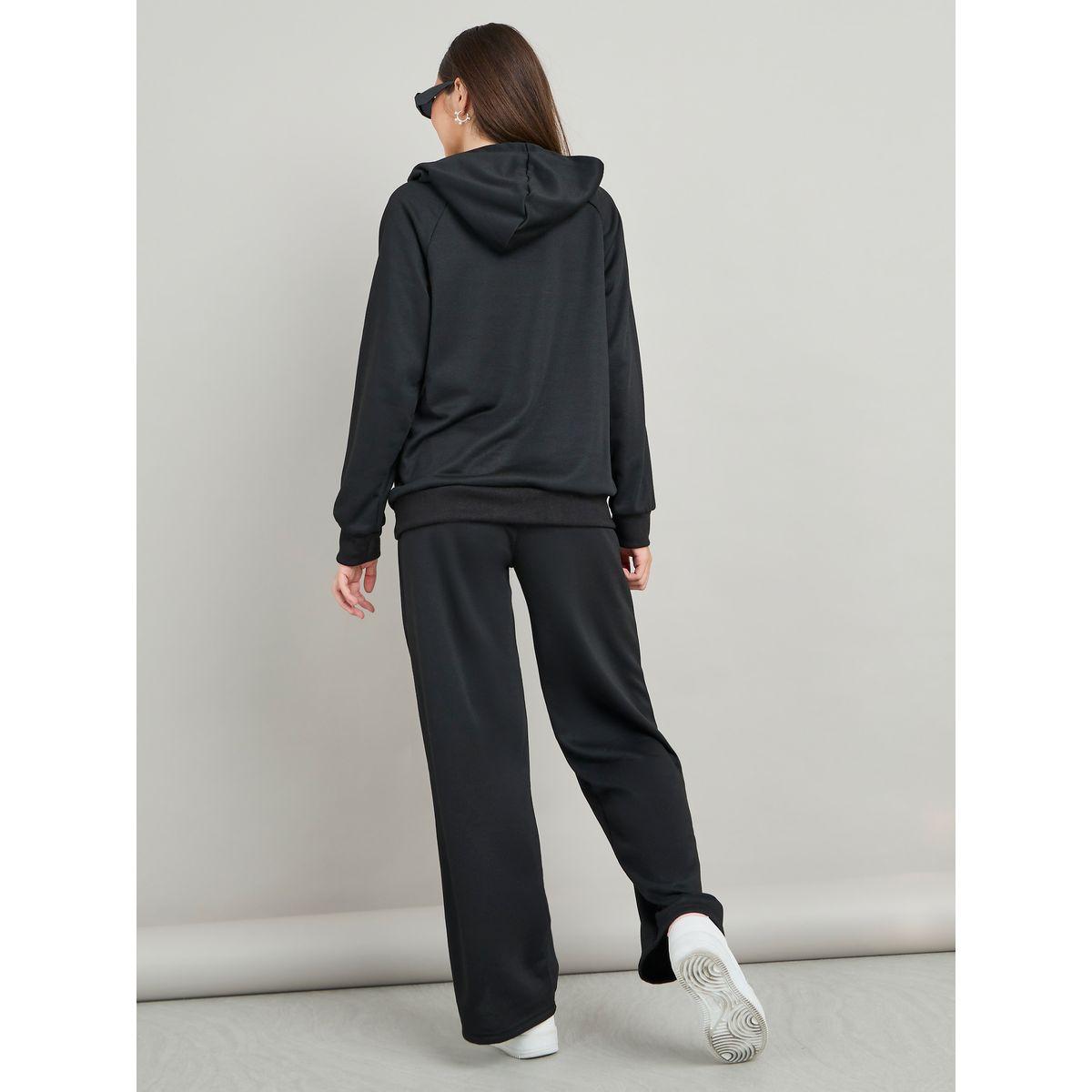 Styli Embroidered Slogan Longline Hoodie & Jogger Co-Ords-women-clothing-coordsets-image-6
