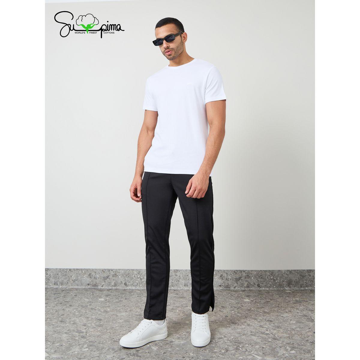 تيشيرت بياقة دائرية وقصة عادية-men-clothing-tshirtsandpolos-tshirts-image-1