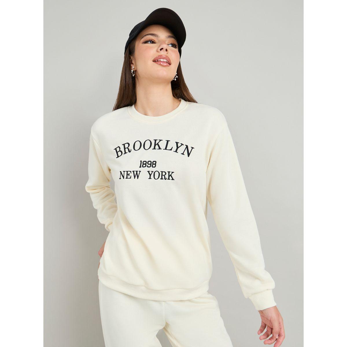 Styli Embroidered Slogan Sweatshirt & Jogger Co-Ords-women-clothing-coordsets-image-2