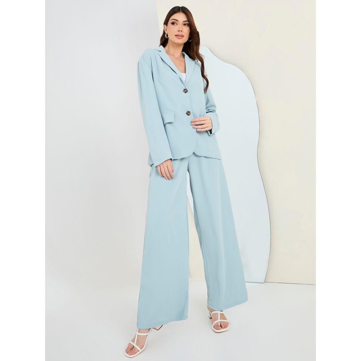 Styli Relaxed Fit Flap Detail Blazer & Trouser Co-Ords-women-clothing-coordsets-image-2