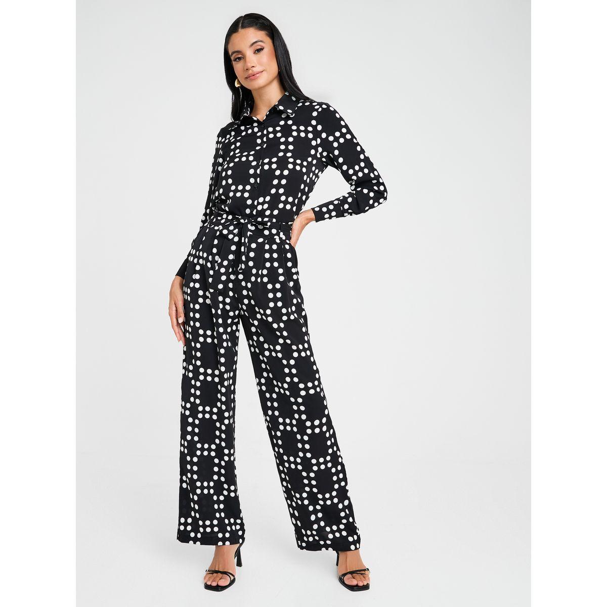 Styli Printed Shirt & Tie Up Trouser Set-women-clothing-coordsets-image-1