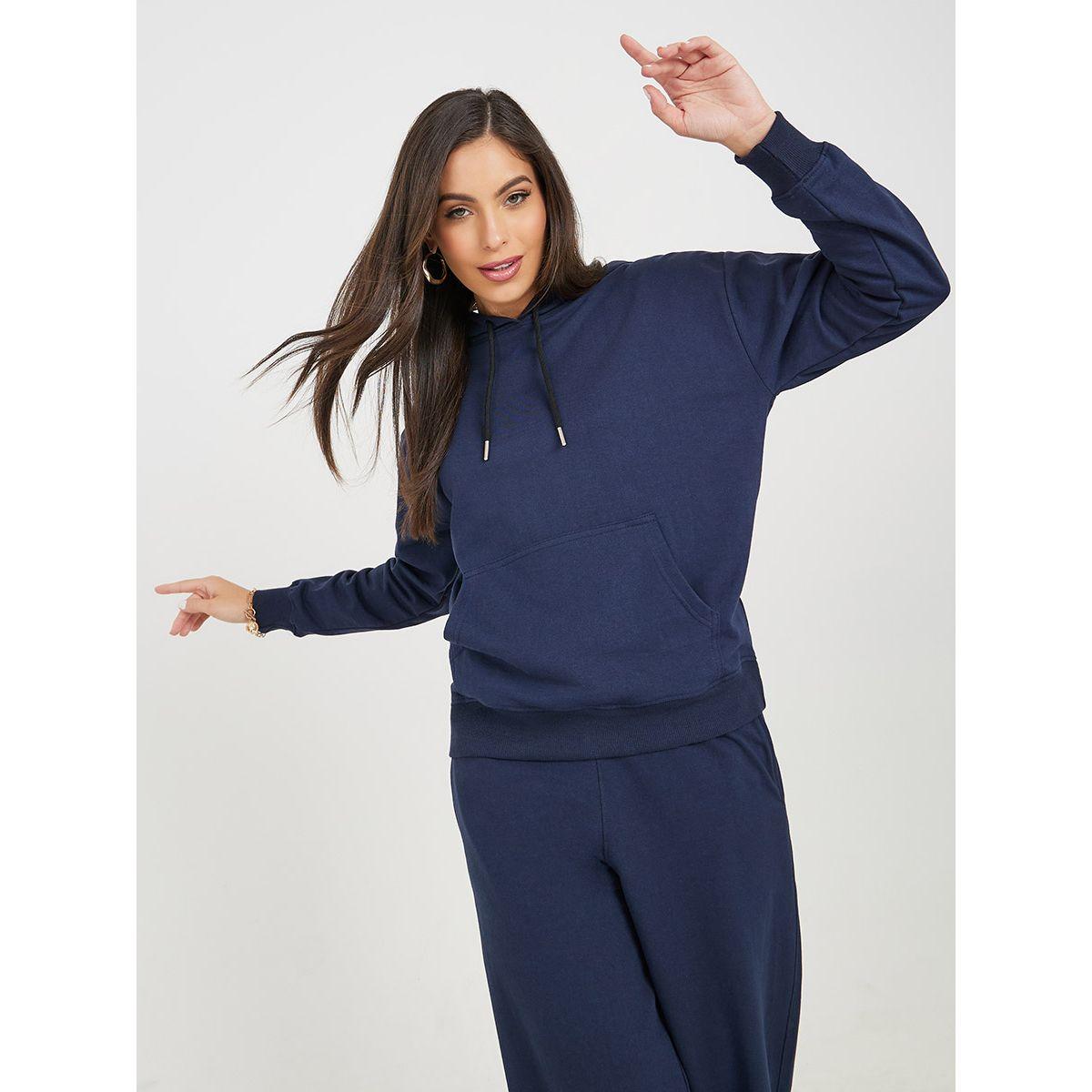 طقم منسق من جوغر وهودي سادة-women-clothing-coordsets-image-5