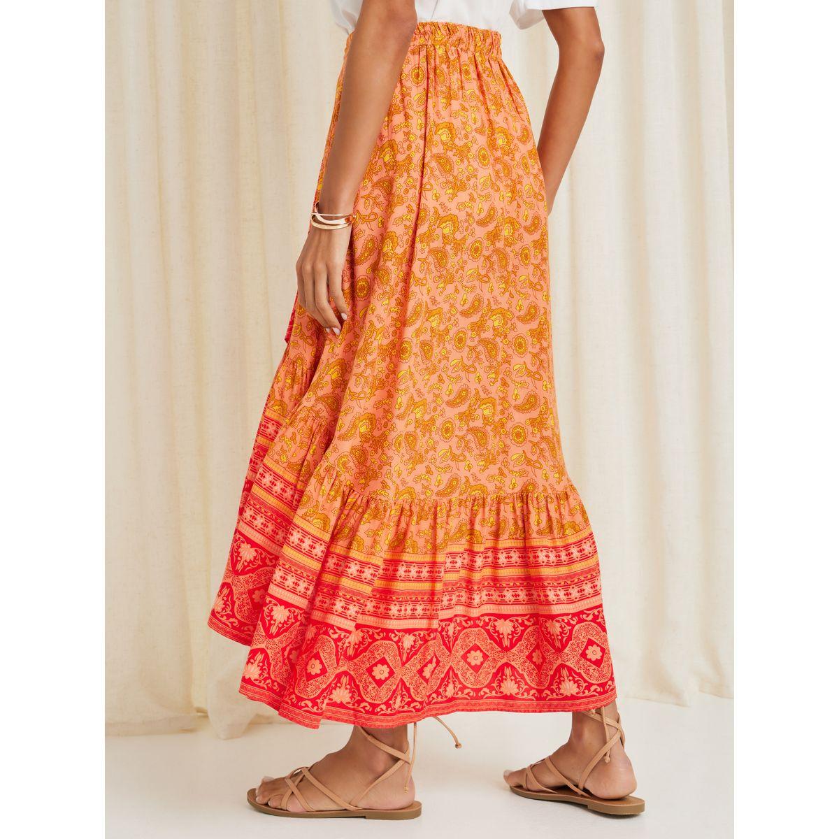 Paisley Print Wrap Front Midi Skirt-women-clothing-bottoms-skirts-image-4
