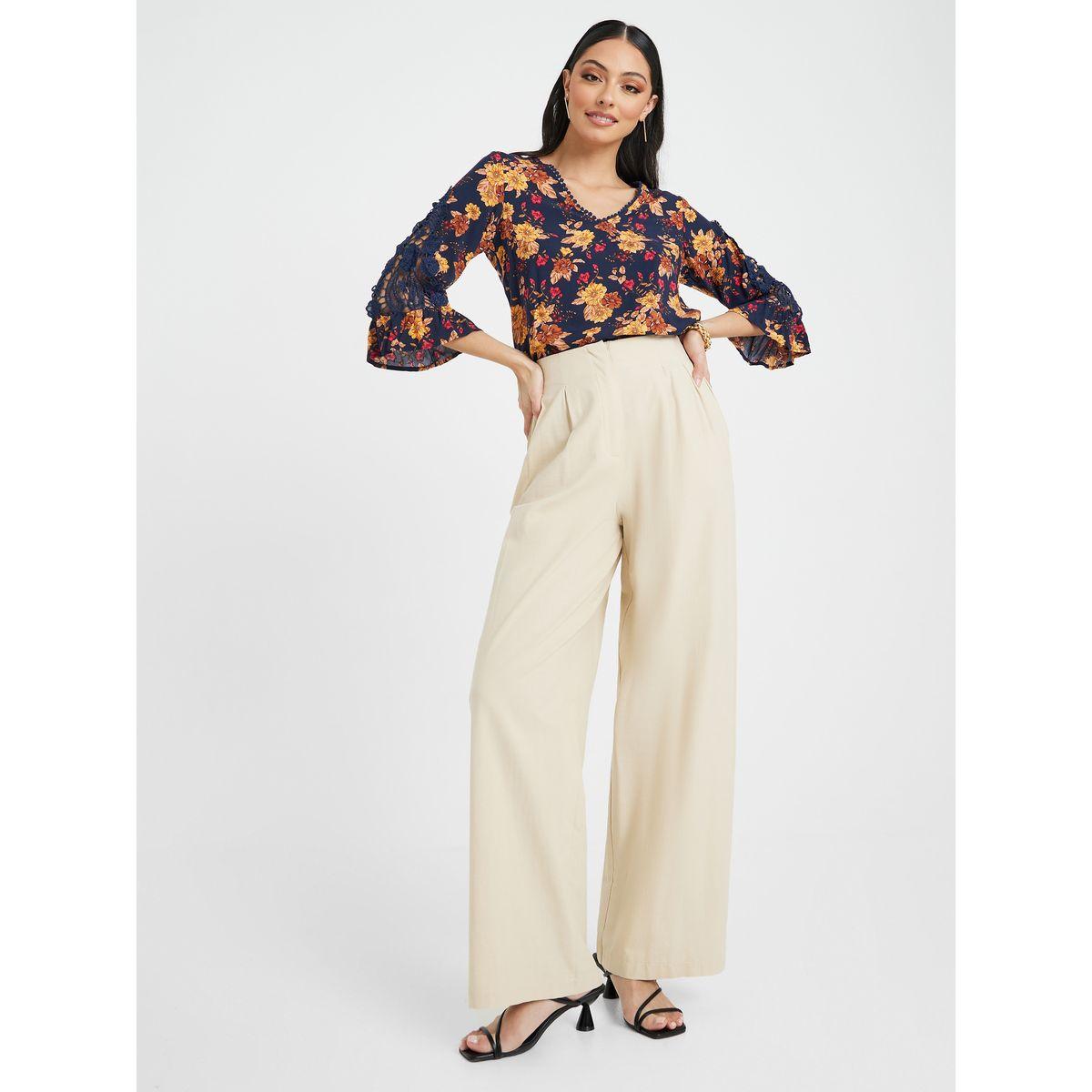 Floral Print Lace Detail Blouse-women-clothing-shirtsandblouses-blouses-image-2