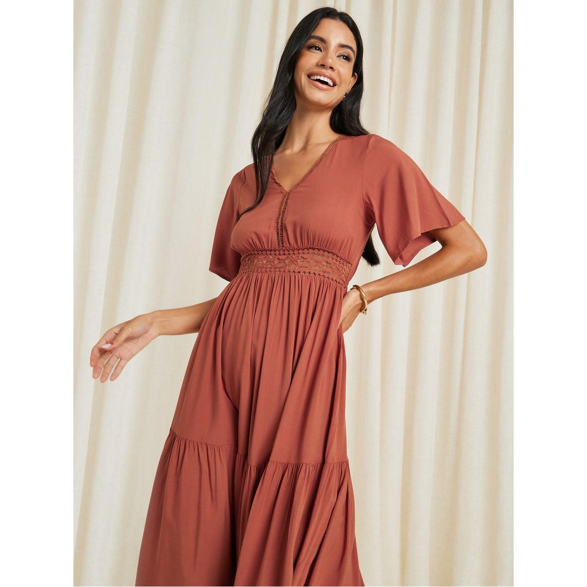 Guipure Lace Detail Tiered Maxi Dress-women-clothing-dresses-image-2