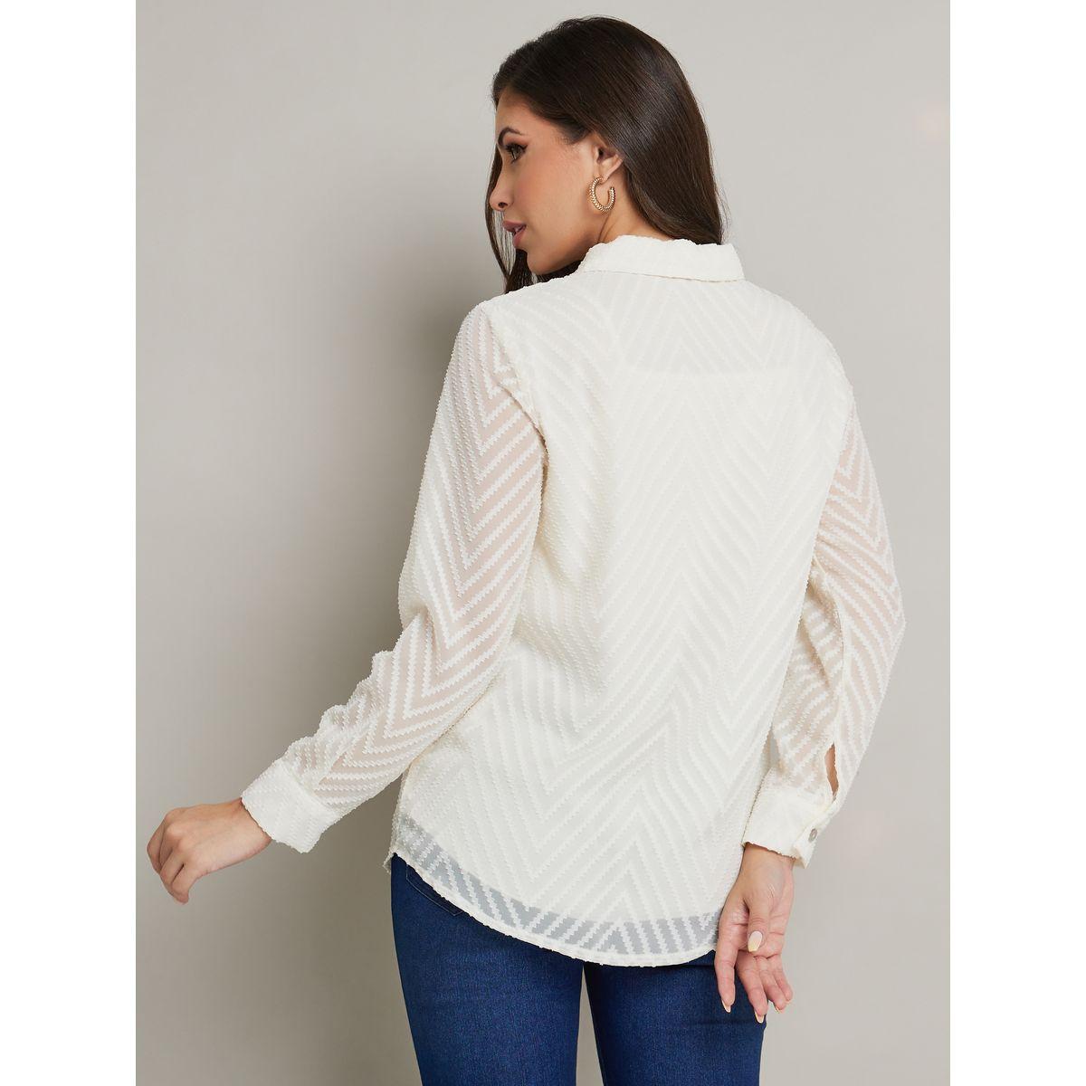 Styli Textured Zig Zag Detail Solid Shirt-women-clothing-shirtsandblouses-shirts-image-5