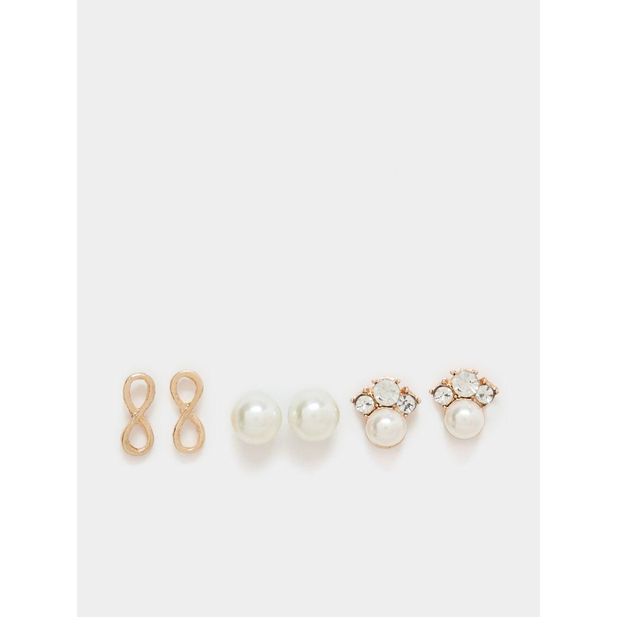 Styli Set Of 6 - Embellished Textured Earrings-women-watchesandjewellery-jewellery-earrings-image-1
