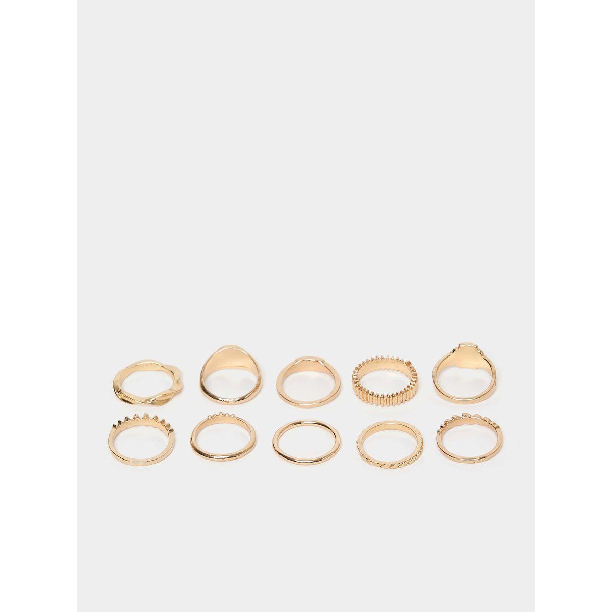 Styli Set Of 10 - Textured Assorted Rings-women-watchesandjewellery-jewellery-rings-image-2