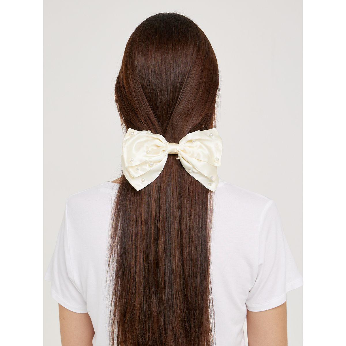 Styli Set of 2 - Faux Pearl Design Ribbon Hair Clip-women-hairaccessories-clips-image-3