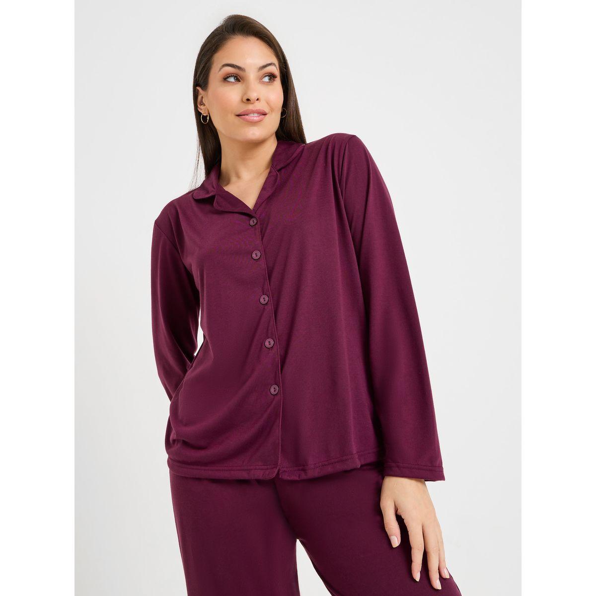 Styli Unwind Jersey Button Through Shirt & Pajama Set-women-clothing-nightwear-pyjamas-longsets-image-3