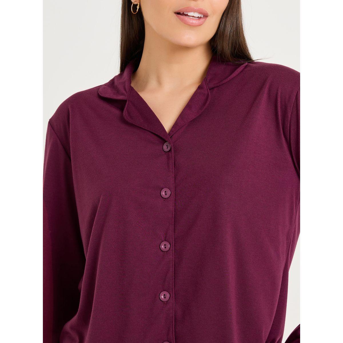 Styli Unwind Jersey Button Through Shirt & Pajama Set-women-clothing-nightwear-pyjamas-longsets-image-4