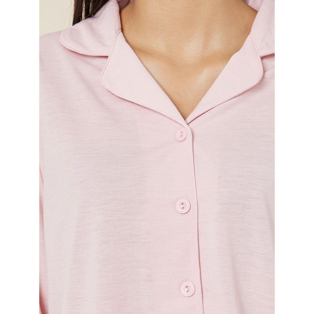 Styli Unwind Long Sleeve Jersey Button Through Shirt & Pyjama Set-women-clothing-nightwear-pyjamas-longsets-image-3