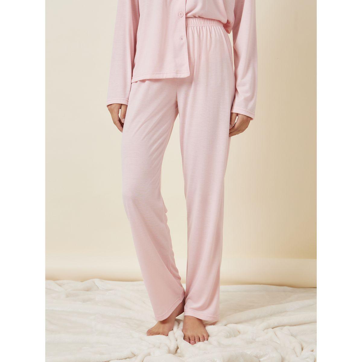 Styli Unwind Long Sleeve Jersey Button Through Shirt & Pyjama Set-women-clothing-nightwear-pyjamas-longsets-image-5