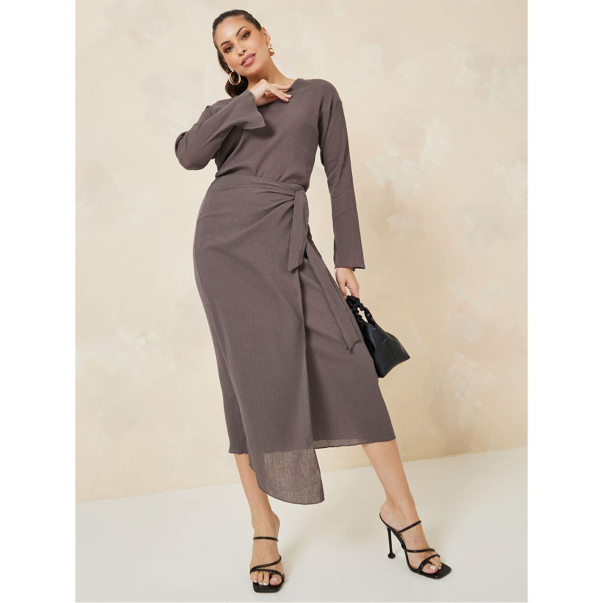 Styli Tie Front Wrap Midi Skirt-women-clothing-bottoms-skirts-image-2