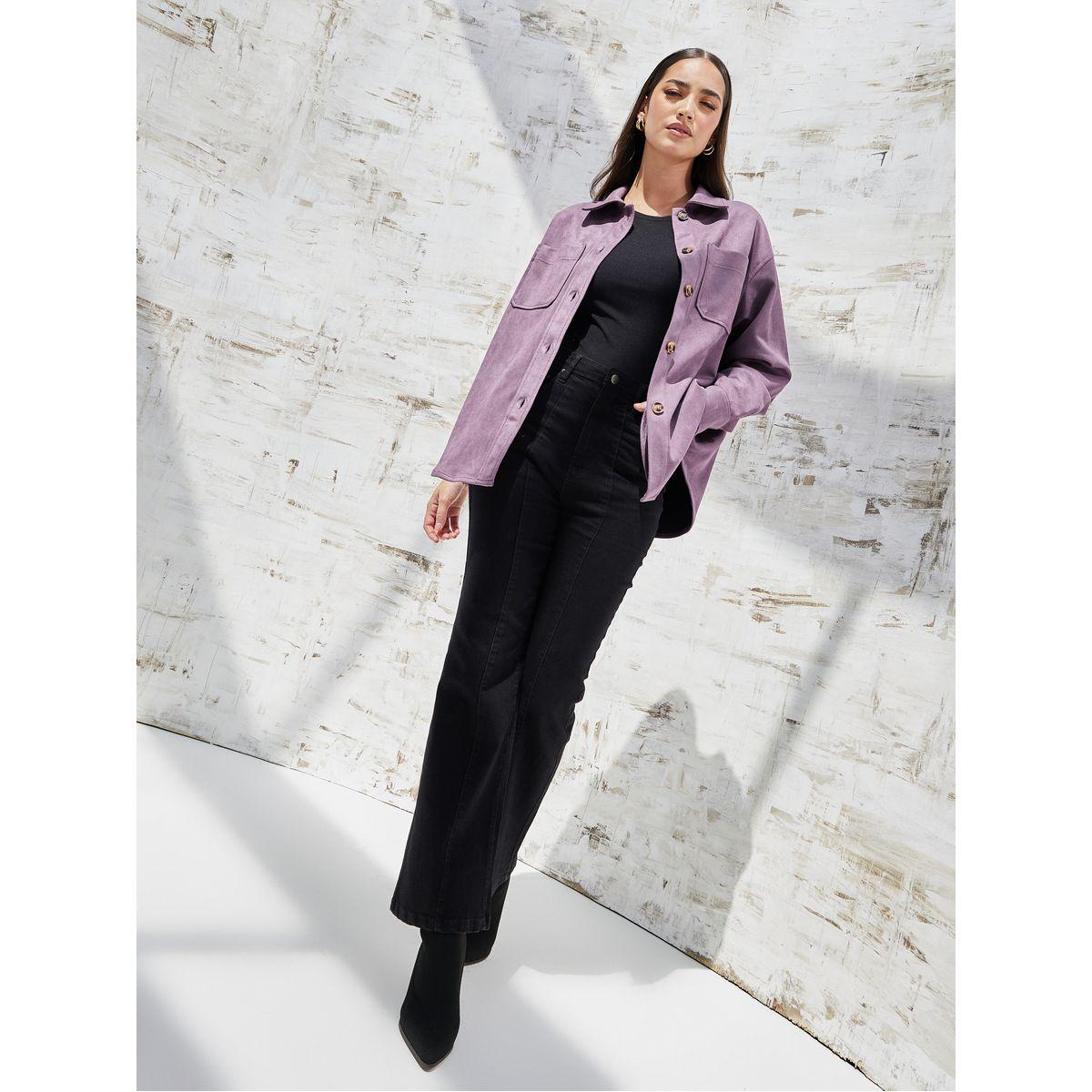 Styli Elevate Oversized Drop Shoulder Suede Look Jacket-women-winterwear-coatsandjackets-jackets-image-2