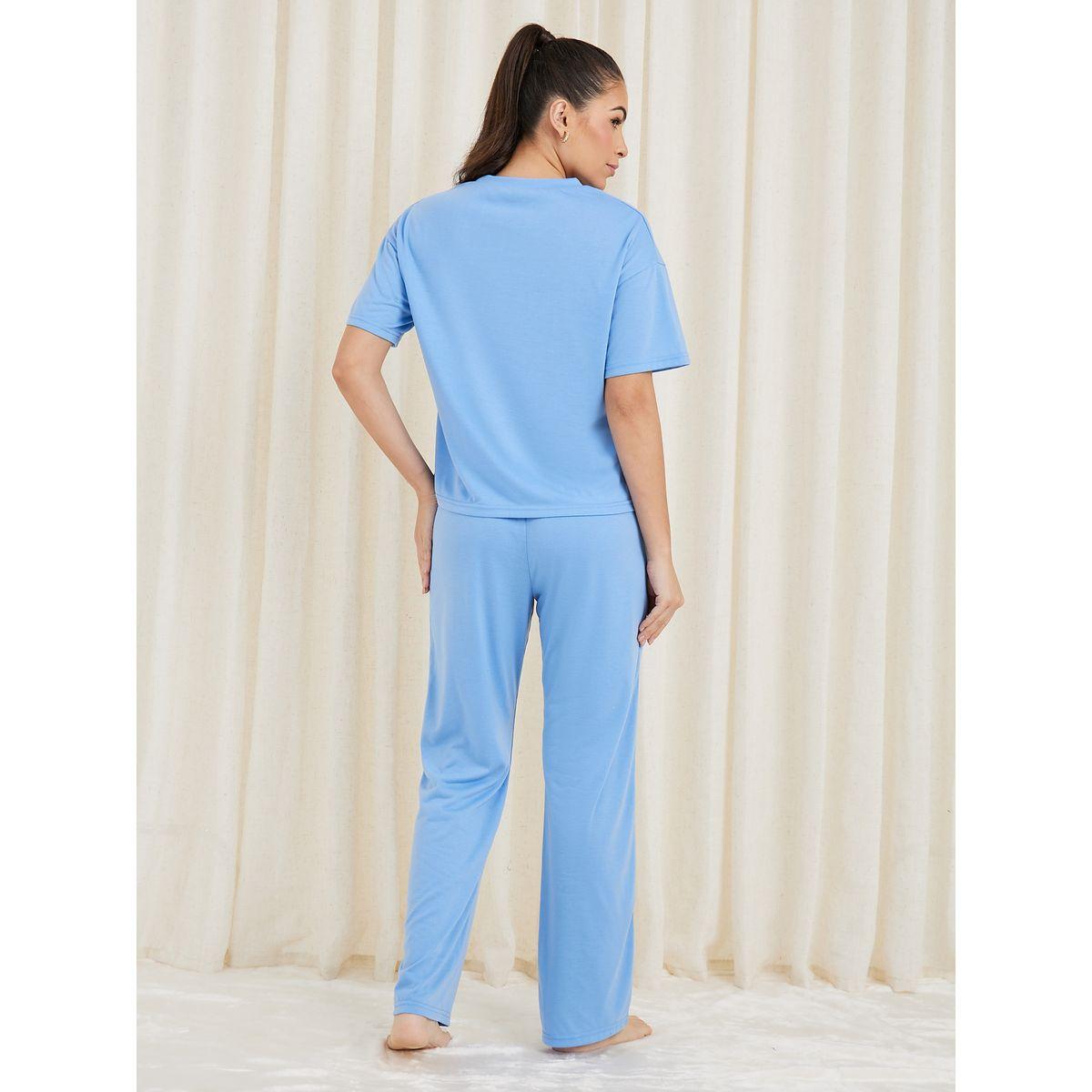 Styli Unwind Brooklyn NY Print T-Shirt & Pyjama Set-women-clothing-nightwear-pyjamas-longsets-image-7