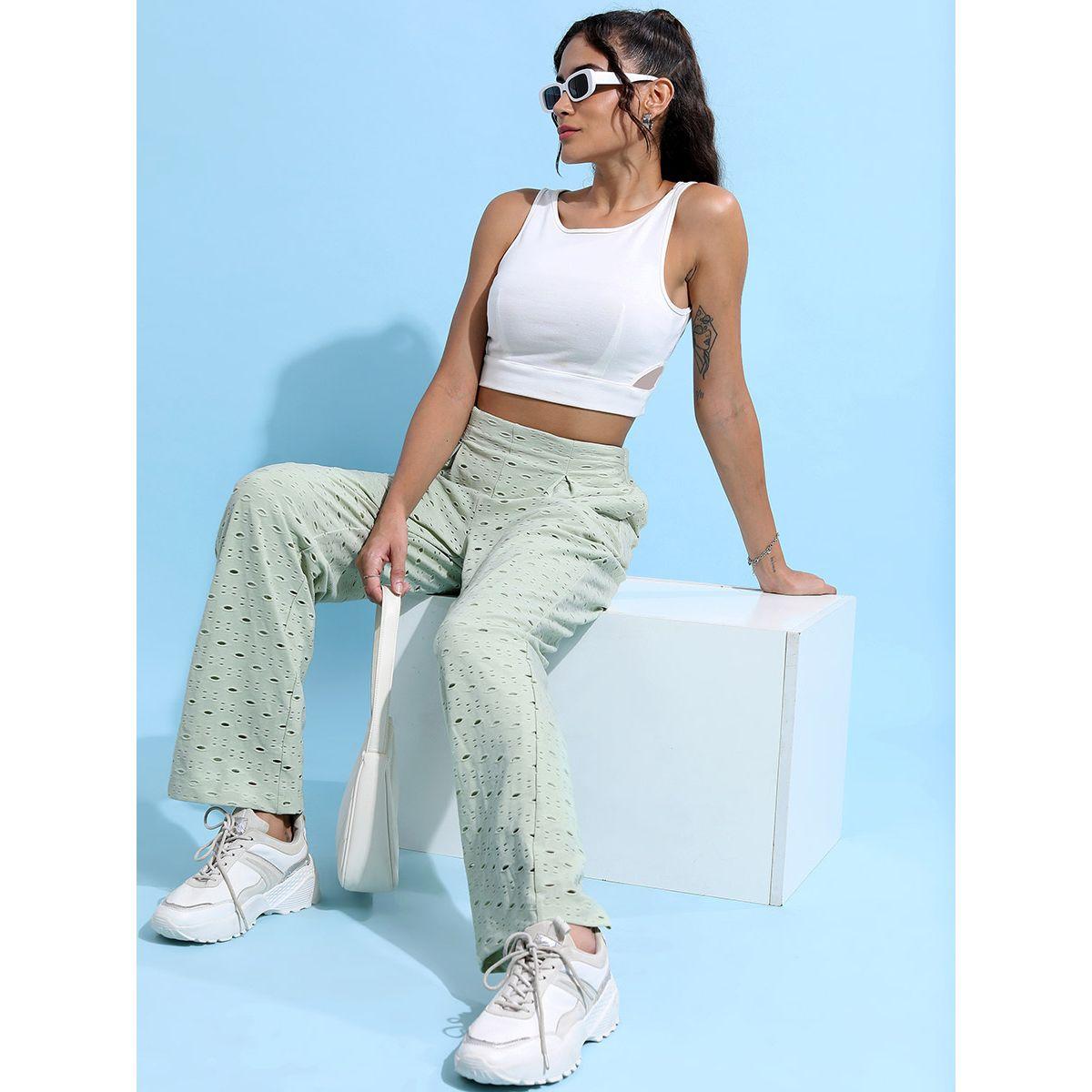 Ketch X Styli High Raised Schiffli Trousers With Folded Pleats-women-clothing-bottoms-trousers-image-2