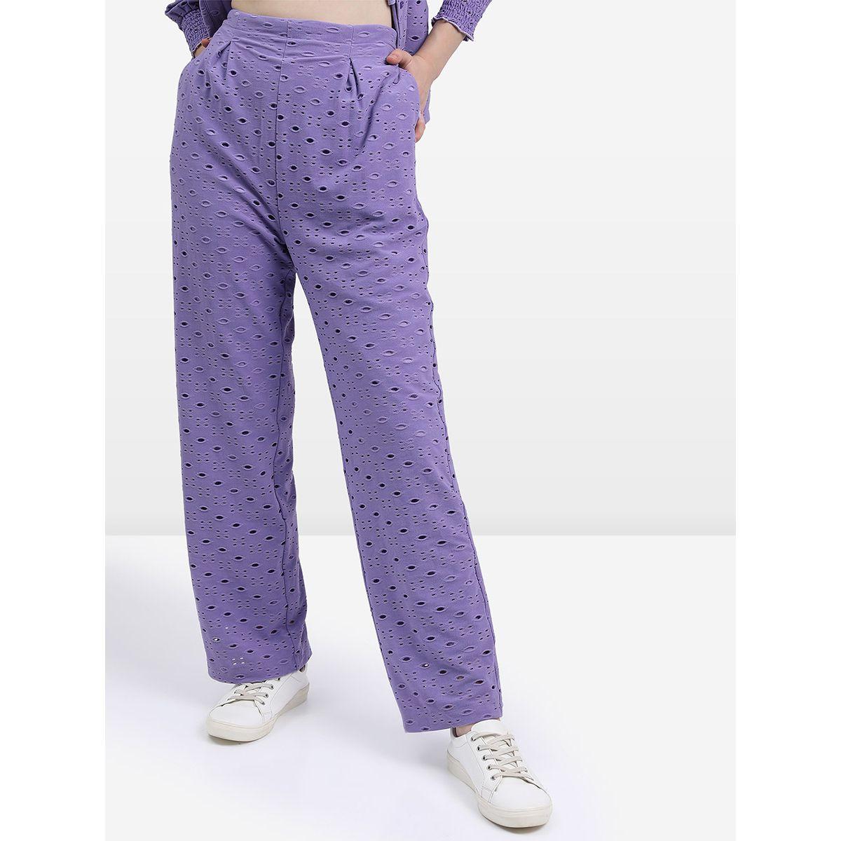 بنطال مزين بفتحات مع خصر عالي كيتش × ستايلي-women-clothing-bottoms-trousers-image-1