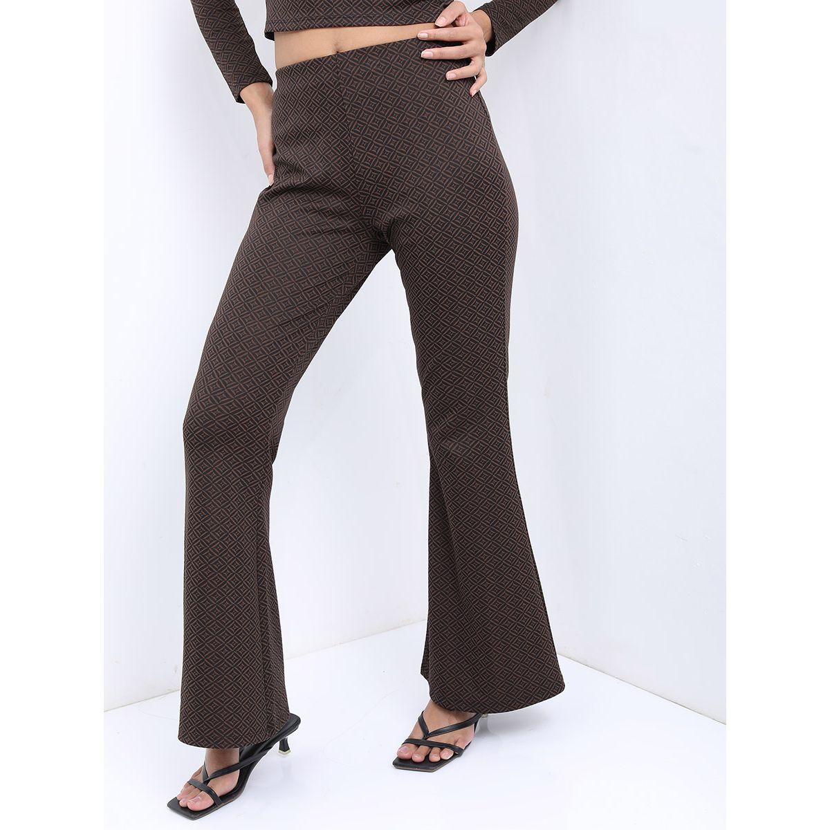 Tokyo Talkies X Styli High Rise Jacquard Bootcut Trousers-women-clothing-bottoms-trousers-image-4