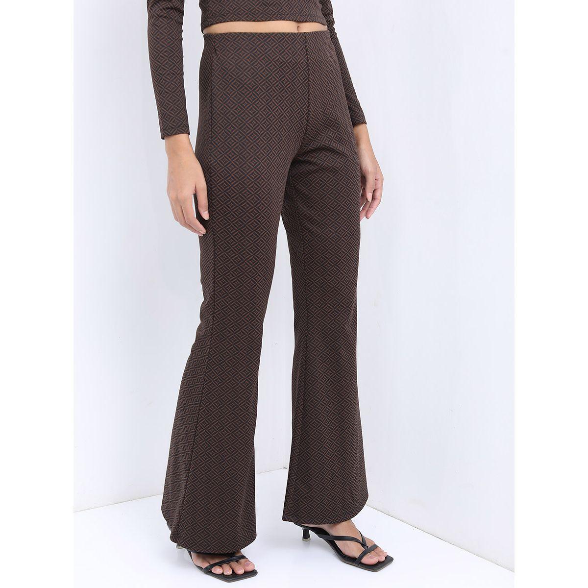 Tokyo Talkies X Styli High Rise Jacquard Bootcut Trousers-women-clothing-bottoms-trousers-image-6