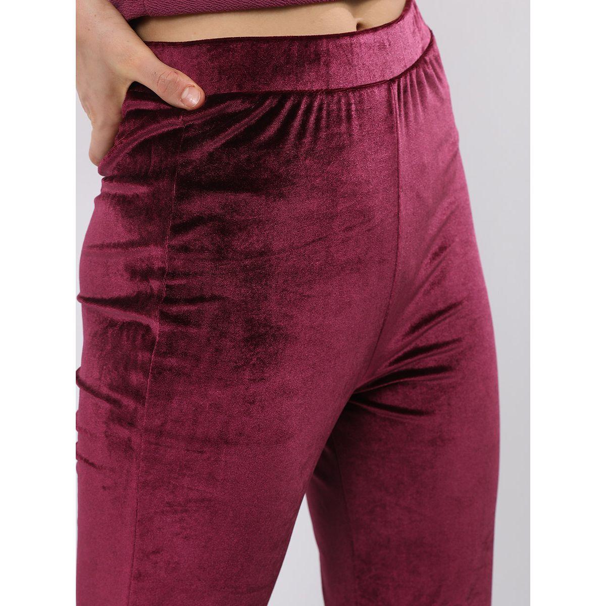 Tokyo Talkies X Styli High Rise Velvet Bootcut Pants-women-clothing-bottoms-trousers-image-5